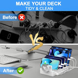 Charging Station For Multiple Devices, 50W 6 Ports Charging Dock With 6 Cables Compatible With Cellphone,Tablet, Kindle, Apple Watch And Other Electronic