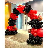 Red Black Balloons Garland Kit, 100Pcs Black Red Balloons And Red Blac
