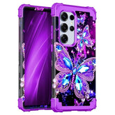 For Galaxy S25 Ultra 5G Case,Glow In The Dark Three Layer Heavy Duty Shockproof Full Protection Hard Plastic Bumper+Soft Silicone Protective Case For Samsung Galaxy S25 Ultra 6.9 Inch,Dark
