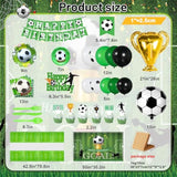 177 Pcs Soccer Birthday Party Decorations, Soccer Birthday Party Supplies, Soccer Party Decoration For Boy Girl Adult, Sport Football Soccer Theme Decor Include Balloon Tableware, Serve 10 Guest