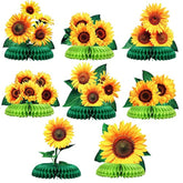 8 Pieces Sunflower Party Honeycomb Centerpieces Table Decorations Sunf