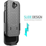 Designed For Kyocera Duraforce Pro 2 Case (Verizon E6910), Belt Clip Holster Shell, Ultra Slim Thin Cover Built-In Kickstand Case With Tempered Glass Screen Protector -Black