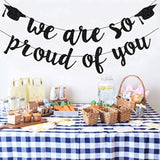 2025 Graduation Banner: Black Glitter "We Are So Proud of You" Garland