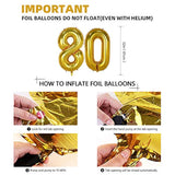 80Th Birthday Party Decorations Kit- Gold Glittery Cheers To 80 Years