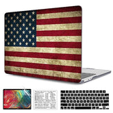 Compatible With Macbook Air 15 Inch Case 2023 2024 Release M3 A3114 A2941 M2 Chip Durable Plastic Shell Case With Keyboard Cover & Mac Os Keyboard Sticker (Usa Flag)