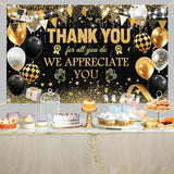 Black Gold We Appreciate You Backdrop Thank You Appreciation Banner Thank You for All You Do Banner Employee Staff Appreciation Gifts Teacher Doctor Retirement Party Decor 70.8 x 43.3 inch