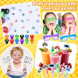 120 Pcs Video Game Party Favors, Gamer Gaming Party Favors - Glasses Invisible Ink Pens Notebooks Drinking Straws Stamps Tattoo Stickers Gift Bags For Game On Birthday Parties Favor Supplies