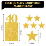Pre-Strung Happy 40th Birthday Photo Banner — Black & Gold Glitter Party Decor