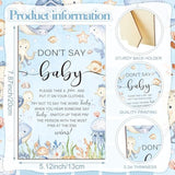 321 Pcs Baby Shower Games Supplies, 5 Sets (50 Cards Each) Activities Cards With 20 Pencils 1 Don'T Say Baby Sign 50 Clothespin (Under The Sea)