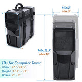 Pc Tower Carrying Strap With Rubber Handle, Desktop Carrying Case Belt Computer Travel Holder With Pockets For Cable, Mouse, Ideal For Transporting On The Go - Patented Design