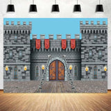 Medieval Castle Backdrop 7 X 5 Ft, Knight Castle Party Decoration Banner With Medieval Arches Entrance Door Stone Wall Background Polyester For Kids Boys Birthday Party Photo Props Supplies