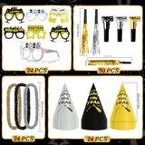 2026 New Year Party Kit for 50 Guests with Hats, Glasses, Beads, and Banner