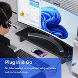 Bluetooth Headset, Wireless Headset With Microphone For Pc, V5.2 Computer Headset With Noise Cancelling Mic, Usb Dongle, Charging Base & Mute Button For Work, Cell Phones, Computer (Black)