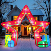 10Ft Christmas Outdoor Inflatable Decoration, Giant Pentagram Archway Yard Inflatable Decoration With Built In Led Light