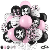 60pcs Halloween Balloons 12 Inch Pink Black Confetti Bat Ghost BOO Printed Party Decorations