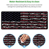 Xxl Large Gaming Mouse Pad, Ergonomic Larger Extended Gaming Mouse Pad Non-Slip Rubber Base For Work Gaming Office Home Computer + Cup Coaster, American Gun Flag Usa