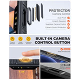 iPhone 17 Pro Max Case Wallet with RFID Blocking and Camera Control Button, Shockproof Rugged Silicone Phone Case, Black