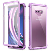 Galaxy Note 9 Case With Screen Protector Clear Military Grade Rugged 360 Full Body Protective Shockproof Hard Back Cover Defender Heavy Duty Bumper Case For Samsung Note 9 - Purple