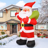 9 Ft Animated Christmas Decorations Santa Inflatables, Outdoor Christmas Santa Claus Carry Gift Bag&Shaking Hand Blow Up