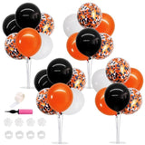 4 Set Halloween Balloons Black Orange White Confetti Balloon Stand Table Party Decorations