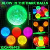 36-Piece Glow in the Dark Balls for Christmas and New Year Party Favors