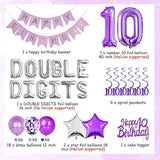 Purple 10Th Birthday Decorations For Girls, Double Digits Birthday Dec