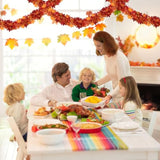 Fall Maple Leaves Garland Decorations,50Ft Glitter Tinsel Leaf Thanksgiving Decor For Tree Autumn Mantle Bedroom Office Classroom Party Indoor Outdoor Holiday Home Orange