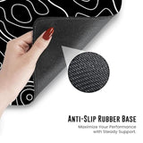 Gaming Mouse Pad Large, Black Topographic Mouse Pad, Large Mousepad Extended Office Desk Mat For Keyboard And Mouse, Stitched Edges | Non-Slip Base 31.5X11.8 Inch (Black)