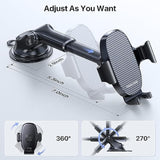 3-in-1 Universal Car Phone Holder - Dashboard, Vent, Windshield for iPhone & Galaxy