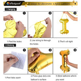 24Pcs Happy Birthday Balloons, Birthday Decorations, 3D Gold Premium Foil Letter Happy Birthday Banner With 6Pcs Star Balloons For Kids Men Women Adults Birthday Party Decorations Supplies