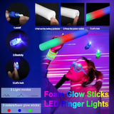 186-Piece Glow in the Dark Party Supplies Set with Sticks Wands Glasses Ears