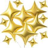 30Pcs 26In&10In Star Balloons Large Gold Four Pointed Star Shape Foil Balloons Mini Star Mylar Balloons For Birthday Wedding Baby Shower Anniversary Engagement Party Decorations Supplies