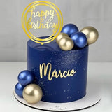 Ball Cake Toppers Simplicity Blue Gold Ball Cake Toppers Diy Cake Insert Topper Foam Cake Balls Baking Decoration For Wedding Anniversary Birthday Baby Shower Party Supplies (Blue Gold)