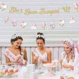 She’s Been Scooped Up” Ice Cream Glitter Banner for Bridal Parties