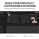 Q8 Wired Custom Mechanical Keyboard Knob Version, 65% Alice Layout Qmk/Via Programmable With Hot-Swappable Gateron G Pro Red Switch Double Gasket Compatible With Mac Windows Linux (Grey)