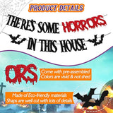 There’s Some Horrors in This House Halloween Banner Scary Bat Decor for Kids Party