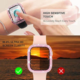 6 Pack For Apple Watch Case 41Mm Series 9 8 7 With Screen Protector, Over 400 Bling Crystal Diamond Apple Watch Face Cover Bumper With Tempered Glass Screen Protector For Women Iwatch 9 8 41 Mm