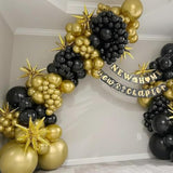 Black Gold Balloon Garland Kit 124pcs Birthday Wedding New Year Decor