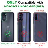 For Motorola Moto G 5G 2022 Case With 2 Pcs Tempered Glass Screen Protector, Military-Grade Armor Shockproof Protective Phone Cover With Ring Magnetic Kickstand , Blue