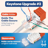 45° Angled Cat6 Keystone Jack In Orange - Slim Profile Rj45 Ethernet Connector
