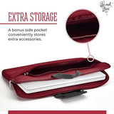 Second Skin 17" Laptop Sleeve Waterproof Laptop Bag, Protective Drop-proof Case for Macbooks, Notebooks, or Ultrabooks, Slim with Handles & Extra Storage Pocket Wine