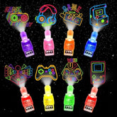 24Pcs Video Game Party Favors Led Finger Lights, Glow In The Dark Light Up Toys Gifts Bulk For Kids Boy Girl Birthday Goodie Bags Fillers Back To School Party Classroom Prizes Party Supplies