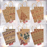 12Pcs Christmas Kraft Gift Bags - Assorted Styles With Handles And Prints For Xmas Gift Wrapping And Party Supplies