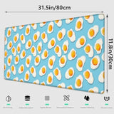 Egg Gaming Mouse Pad, Large Office Desktop Mousepad For Computer Laptop, Extended Work Desk Mat With Anti-Slip Base, Decorative Desk Pad 31.5×11.8 In (Fried Egg)