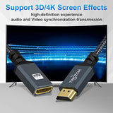 Hdmi Extension Cable 1Ft, Hdmi Male To Female Hdmi Cord, Nylon Braided Hdmi Ex