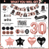 Death To My 20S Decorations, 30Th Birthday Decorations For Her Black And Rose Gold, Rip To My 20S Birthday Decorations Funeral For My Youth 30Th Birthday 30 Balloon Numbers Dirty Thirty Party Supplies