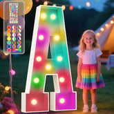 4Ft Marquee Light Up Letters, 34 Colors Changing Marquee Letter 4 Feet Tall With Remote, Big Letters For Party Wedding Graduation Birthday Decorations, Large Light Up Letter A