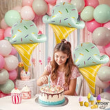 , Giant Ice Cream Balloons - 37 Inch, Pack Of 3 | Ice Cream Cone Balloon For Icecream Birthday Party Decorations | Summer Party Decorations | Baby Shower Decoration, Birthday Decoration