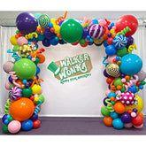 155pcs Candy Rainbow Balloon Arch Kit with Lollipop Balloons for Party Decor
