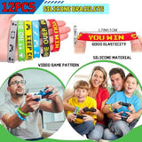 Video Game Party Favors Gamer Birthday Supplies Kids, Non Woven Tote Bag Silicone Bracelet Stamper Glow Sticker Keychain, Goodie Stuffer Pinata Filler Teen Girl Boys Game On Gaming Party Decor